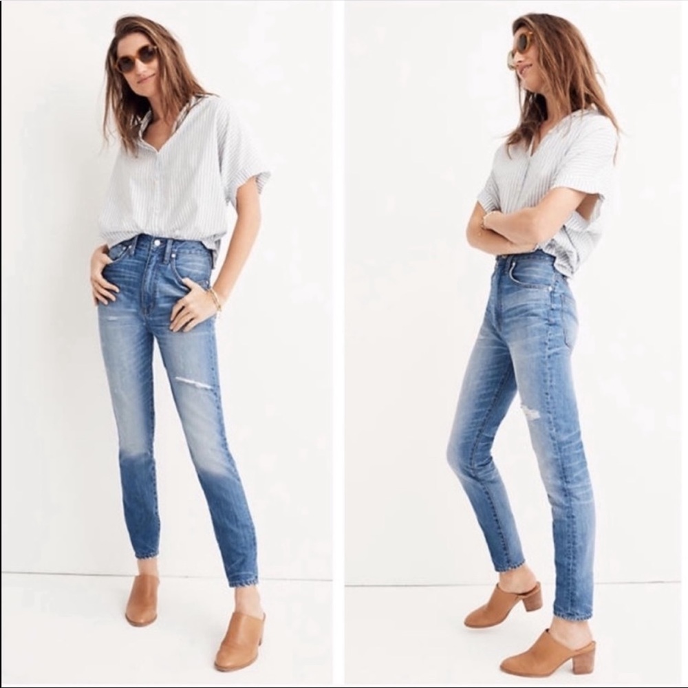 Madewell High Waisted Rigid Skinny Leg Denim Jeans